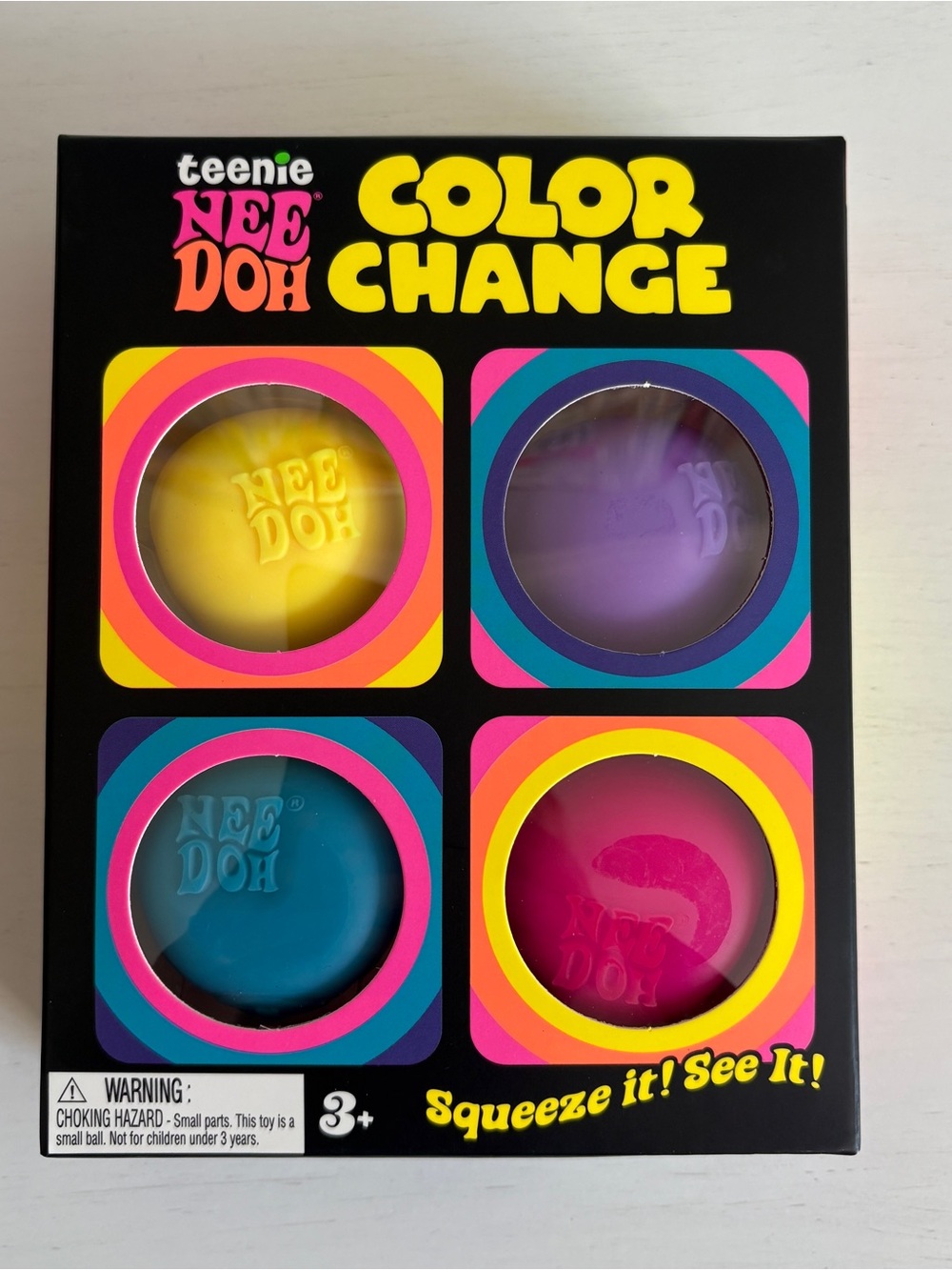 Teenie NeeDoh Color Change 4 Pack Schylling 4 Squishies NEW Authentic Rare